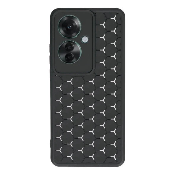 Oppo Reno 11f Kılıf Petek Silikon Kapak - Siyah ürün görseli 1