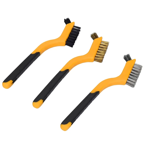Mini Tel Fırça Seti 3 Parça 180 MM Tepeli Metal Pas Boya Çok Amaçlı Temizleme Çelik Fırça Seti ürün görseli 1