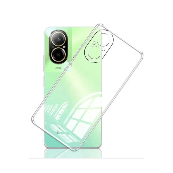 Realme 12 Lite Kılıf Lüx Şeffaf Silikon - Resim 2