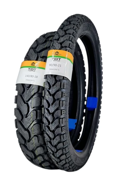 TDT TYRES 140/80-18 VE 90/90-21 TL (TUBELESS - DUBLEKS) DRAGON LASTİK TAKIMI ürün görseli 1