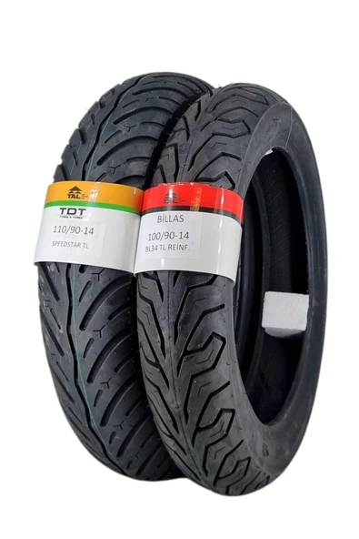 TDT TYRES 110/90-14 VE 100/90-14 TL (TUBELESS - DUBLEKS) SPEED/BL034 LASTİK TAKIMI ürün görseli 1