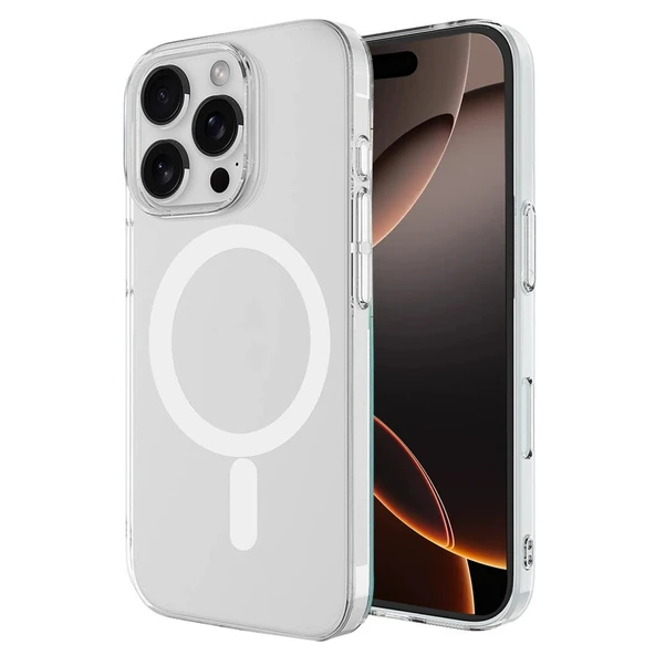 Apple İphone 16 Pro Max Kılıf Magneticsafe Şeffaf Silikon - Şeffaf ürün görseli 1