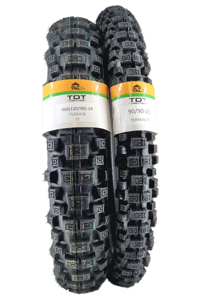 TDT TYRES 120/90-19 (460-19) VE 90/90-21 TT (İÇ LASTİKLİ TİP) XTREMEMAX20, XVR250, NR200 TAKIM ürün görseli 1