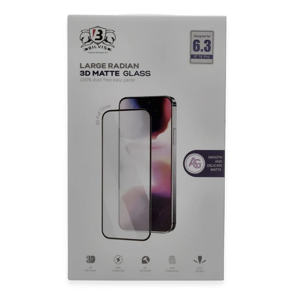 İphone 16 Pro Bilvis 3d Mat Cam Ekran Koruyucu