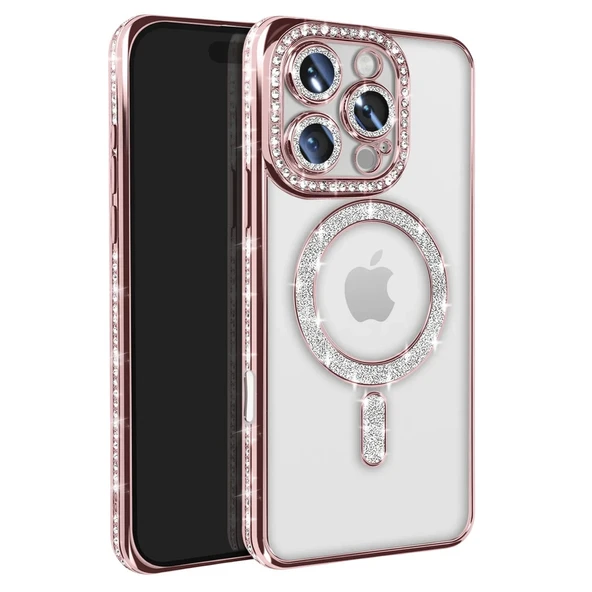 Apple İphone 16 Pro Max Kılıf Joke Simli Magneticsafe Kılıf - Pembe ürün görseli 1