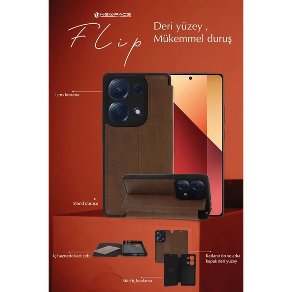 Xiaomi Redmi Note 13 4g Kılıf Flip Cover - Taba - Resim 3