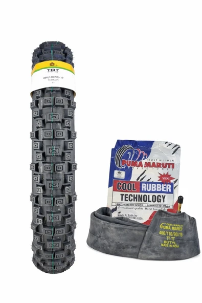 TDT TYRES 120/90-19(460-19) TT (TUBETYPE - İÇ LASTİKLİ TİP) + İÇ LASTİK SET ürün görseli 1