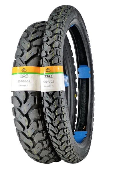 TDT TYRES KLX250 LASTİK TAKIMI 120/80-18 VE 90/90-21 TL (TUBELESS - DUBLEKS) LASTİK TAKIMI ürün görseli 1