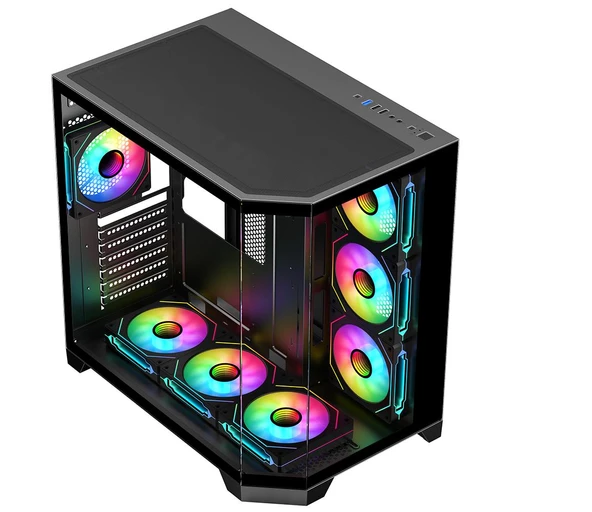 Frisby FC-9550G 850W 80+ Bronze 7x ARGB Mid Tower Kasa ürün görseli 1