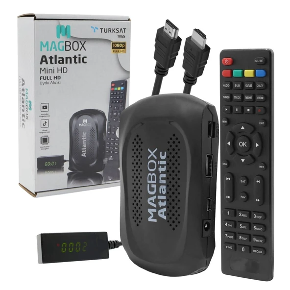 Magbox Atlantic Display Gözlü Tkgs'li 1080P Full HD Mini Uydu Alıcısı ürün görseli 1