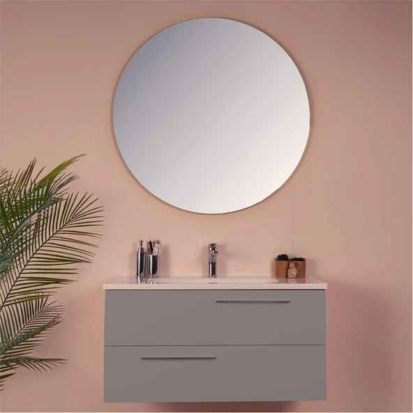 Kobos Serenity 100 cm Banyo Dolabı Seti Moon Grey - Resim 3