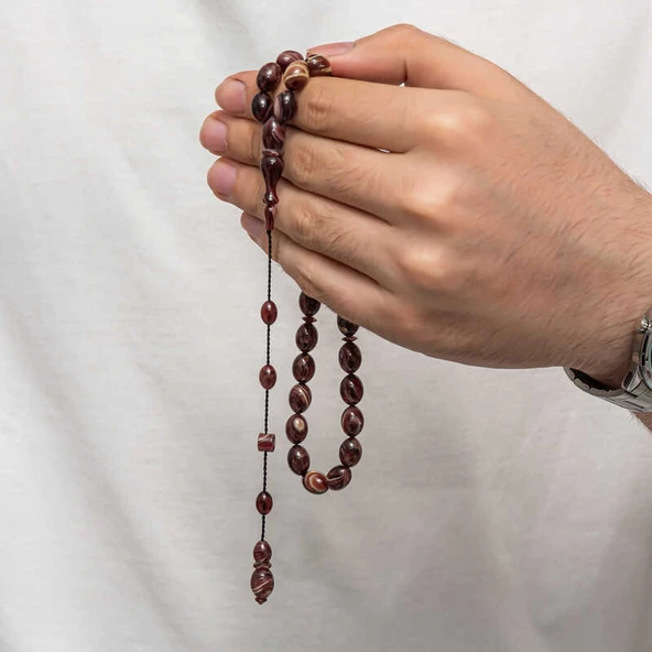 Sıkma Kehribar Tesbih - Resim 4