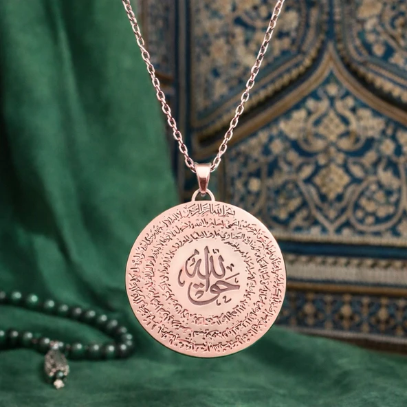 ​Gümüş Rose El Hakkanî Mührü Bayan Kolye - Resim 2