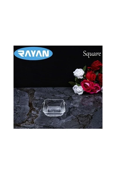 Square Tekli Kare Cam Kahvaltılık Kase ROYALEKS-25057 ürün görseli 1