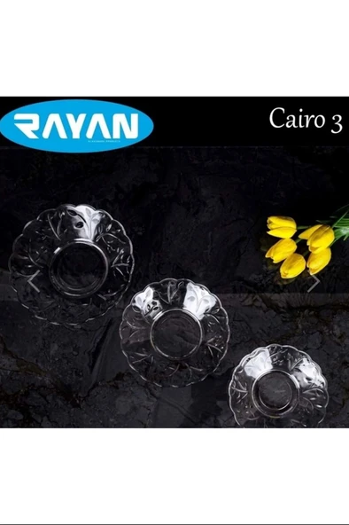 6'lı Cam Tabak Güneş Yıldız Gül 3 Model Royaleks-G-405 ürün görseli 1