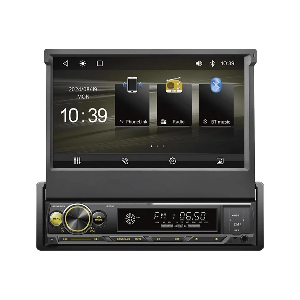 Jameson JS-7050 7” Indash Oto Teyp 4x60W Bluetooth MirrorLink USB/SD/FM/AUX Geri Görüş Kameralı ürün görseli 1