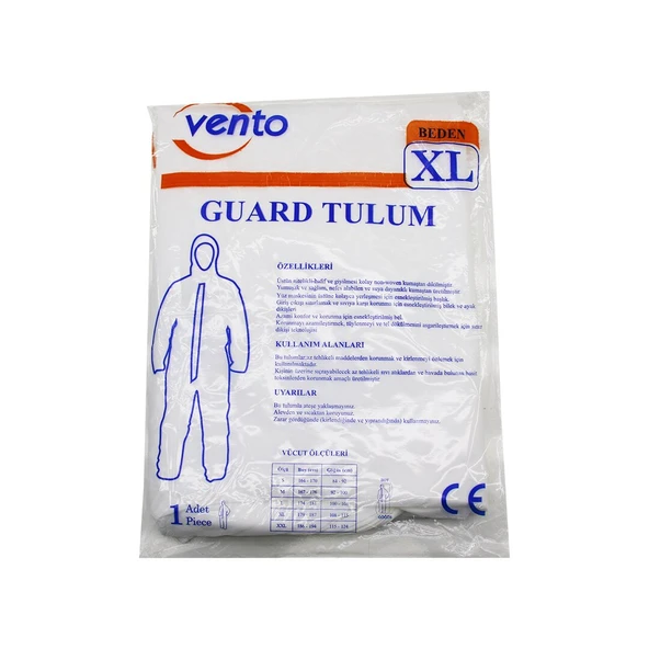 VENTO XL GUARD KORUYUCU TULUM BEYAZ - HAFİF - NON-WOVEN KUMAŞ BOY: 179-187CM - GÖĞÜS: 108-115CM (5250) ürün görseli 1