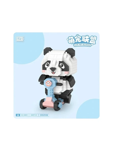 Loz Block Oyuncak Panda Scooter 320 Parça - Resim 2