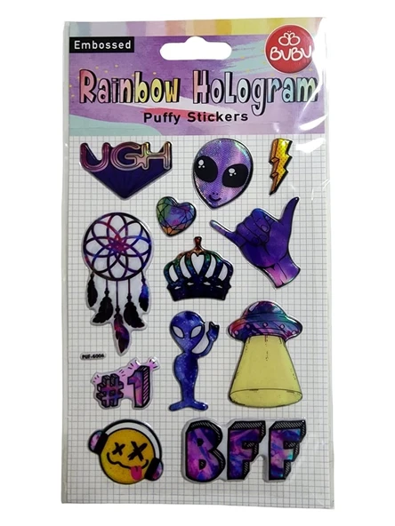 Bu-Bu Stickers Puffy Uzaylı 20.5X11 ürün görseli 1