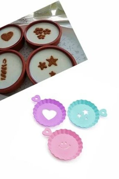 Tatlı ve Kahve Süsleme Şablonu 3 lü 10 cm ürün görseli 1