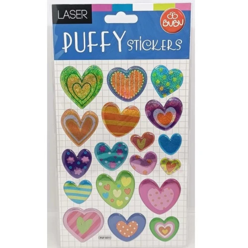 Bu-Bu Stickers Puffy Kalp 20.5X11 ürün görseli 1