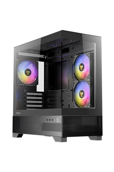 Antec CX500M ARGB 3x120mm Fanlı Micro-ATX Mini Tower Oyuncu Kasası Type-C Siyah ürün görseli 1