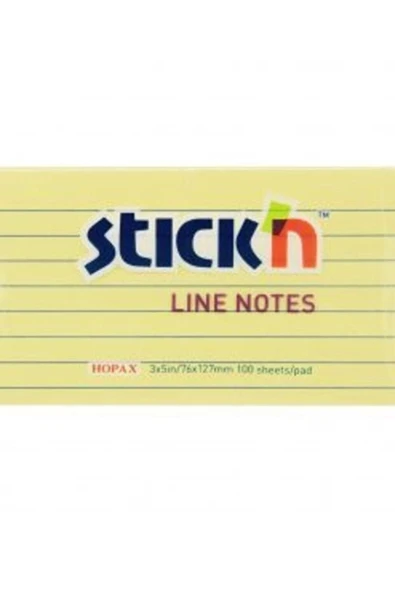 Gıpta Stickn Yapışkanalı Not Kağıdı 76X127 Pastel Sarı Çizgili 100 Yaprak (12 Koçan) ürün görseli 1