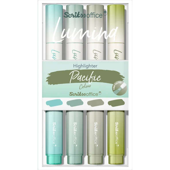 Scrikss Lumina Fosforlu Kalem Pacific 4 Renk Set ürün görseli 1