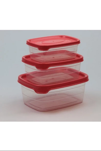 Plastik Saklama Kabı 3'lü 400 Ml - 670 Ml - 1.2 Lt. Royaleks-BNM-0513 ürün görseli 1