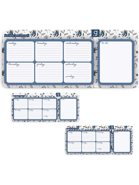 Gıpta Data Week Planner Sert Kapak Not Defteri 13X30Cm 57 Yaprak (Karışık Renk 1 Adet) ürün görseli 1