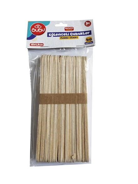 Bu-Bu Eğlenceli Çubuklar Naturel 15X1,8 Cm 40 Lı Uzun ürün görseli 1