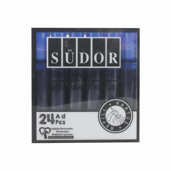 Südor Tahta Kalemi Kartuşu Mavi (24 Lü Paket) ürün görseli 1