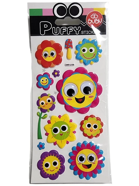 Bu-Bu Stickers Puffy Oynar Gözlü Çiçekler 9X21 ürün görseli 1