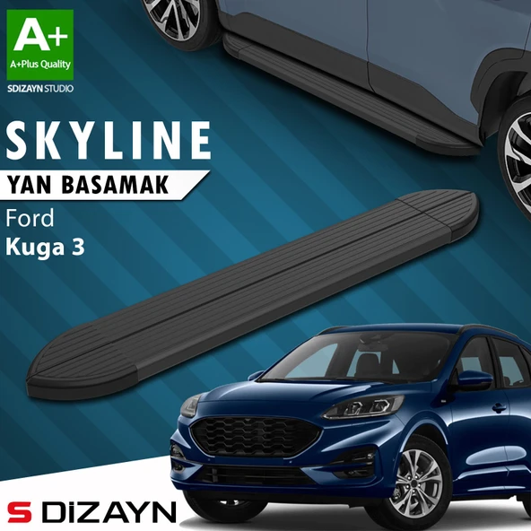 S-Dizayn Ford Kuga 3 Skyline Siyah Yan Basamak 183 Cm 2020 Üzeri A+ Kalite ürün görseli 1