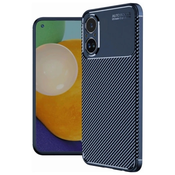 Realme 12 Lite Kılıf Auto Focus Karbon Kapak - Lacivert ürün görseli 1