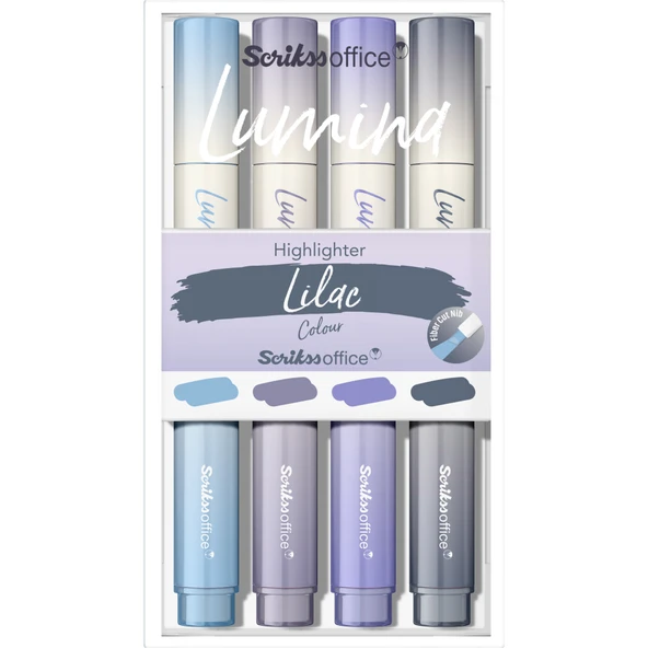 Scrikss Lumina Fosforlu Kalem Lilac 4 Renk Set ürün görseli 1