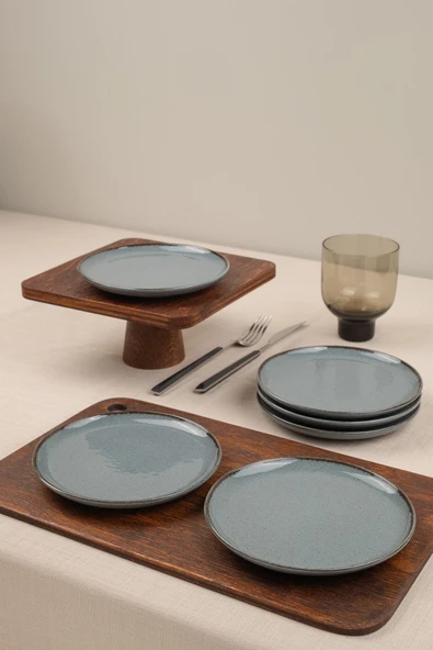 Kütahya Porselen Moderna 6 Parça 15cm Pasta Tabağı Mavı ürün görseli 1