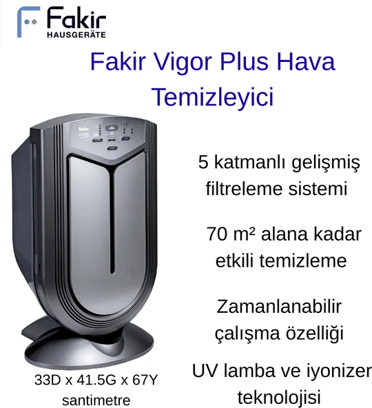 Fakir Vigor Plus Hava Temizleyici + Xiaomi Baskül Hediye ürün görseli 1