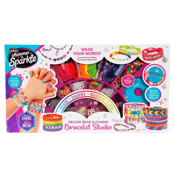 Shimmer N Sparkle Dev Takı Atölyesi - Harfli ve Ponpon Boncuklu Bileklik Yapım Kiti ürün görseli 1