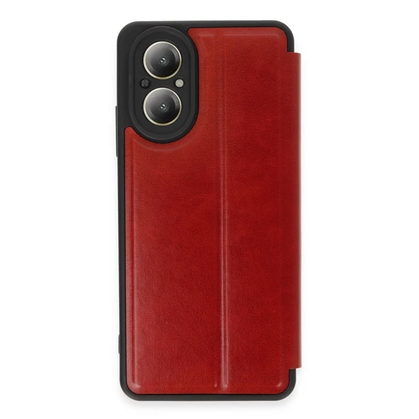 Realme 12 Lite Kılıf Flip Cover - Kırmızı ürün görseli 1
