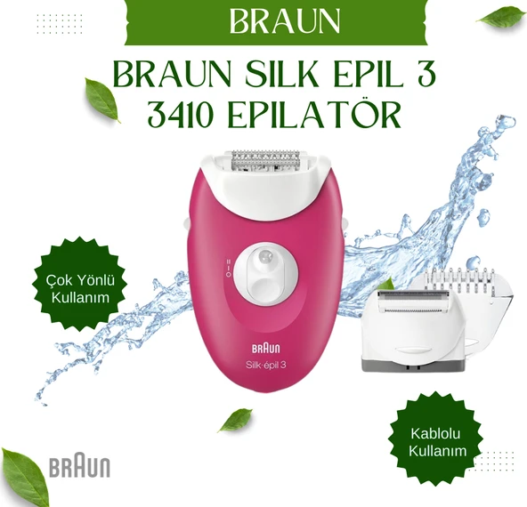 Braun Silk-Épil 3 Epilatör / Epilasyon+ Braun  Mini Tüy Alma Makinesi Hediye ürün görseli 1