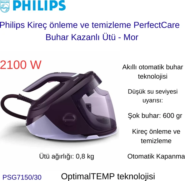 Philips Perfectcare Elite Mor Optimaltemp Teknolojisi Buhar Kazanlı Ütü +  Philips Daily Collection Narenciye Sıkacağı ürün görseli 1