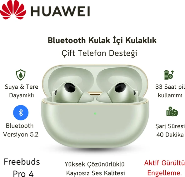 Huawei Freebuds Pro 4 Anc Tws Yeşil Kulak Içi Bluetooth Kulaklık ürün görseli 1