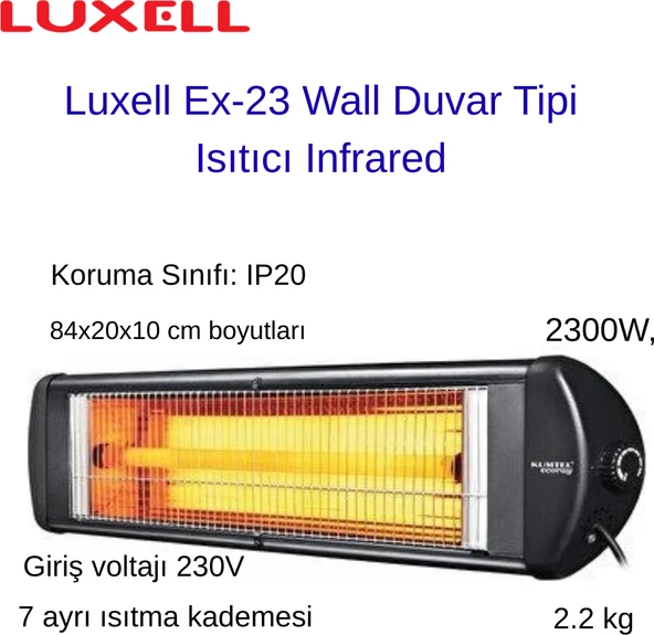 Luxell Luxray Ex-23 2300 W Infrared Isıtıcı + Ayak Hediye ürün görseli 1