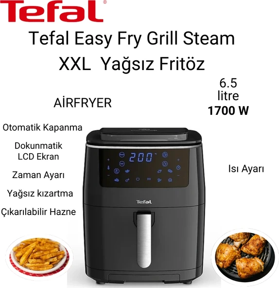 Tefal Easy Fry & Grill & Steam+ Sıcak Hava Fritözü + Dijital Mutfak  Tartısı Hediye ürün görseli 1