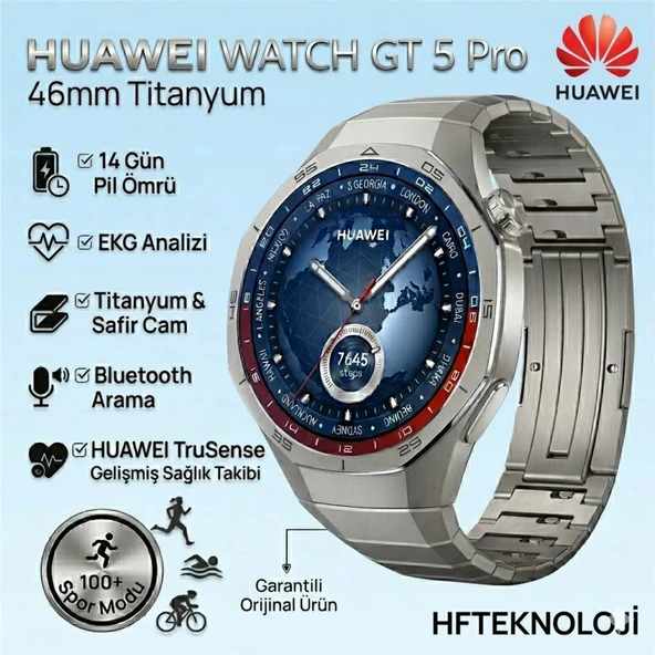 Huawei Watch Gt5 Pro 46MM Akıllı Saat- Titanyum ürün görseli 1