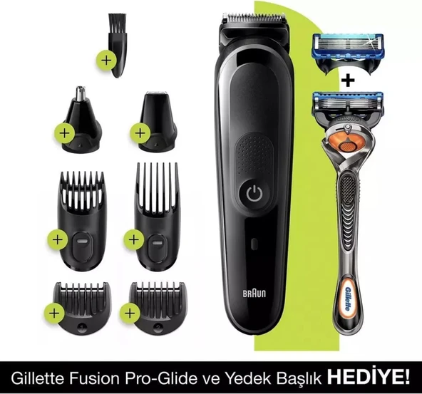 Braun  Erkek Bakım Kiti, Islak&kuru, 8in1  Başlık (Mgk 5260)+2 Başlıklı Gillette Hediye ürün görseli 1