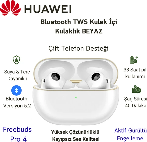 Huawei Freebuds Pro 4 Anc Tws Beyaz Kulak Içi Bluetooth Kulaklık ürün görseli 1