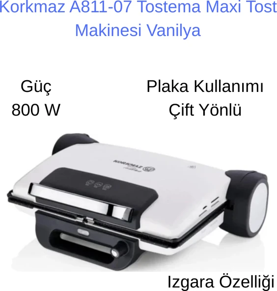 Korkmaz Tostema Maxi Tost Makinası Vanilya ürün görseli 1