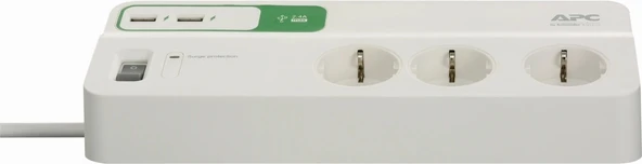 Schneider Electrıc PM6U-GR Apc 6'lı Akım Korumalı Priz - 2 USB Hızlı Şarj ürün görseli 1